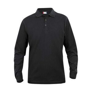 Clique Mens Classic Lincoln Long-Sleeved Polo Shirt / Black